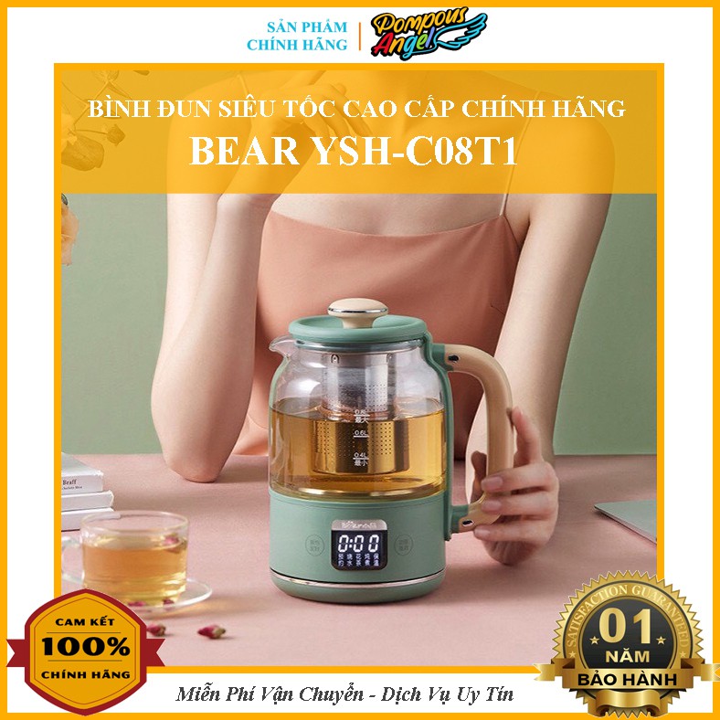 Ấm điện đun nước siêu tốc thuỷ tinh BEAR cao cấp bảo hành 12 tháng