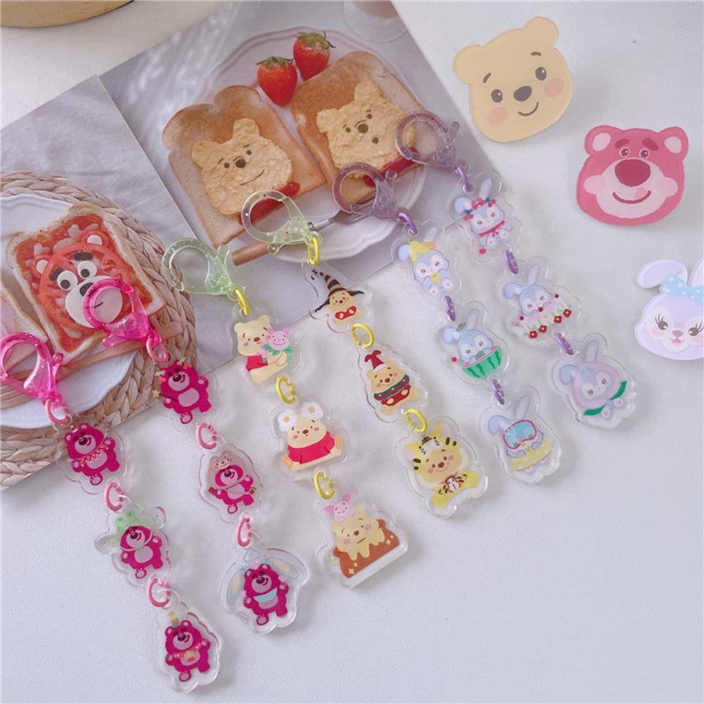 LANFY Móc Khóa Nhựa Acrylic Hình Gấu Dâu Tây StellaLou Dễ Thương
