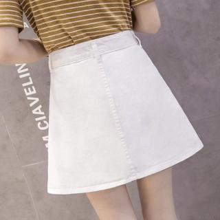 Chân Váy Denim Dáng Chữ A Phối Nút