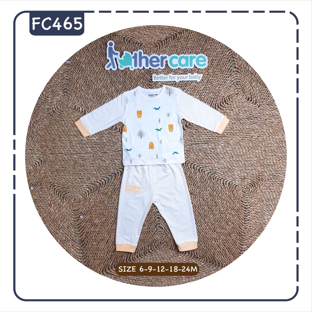 Bộ Quần áo trẻ em FatherCare Cài vai DT - Gấu trắng và Gấu cáo (Họa tiết - Kẻ) FC434 FC465