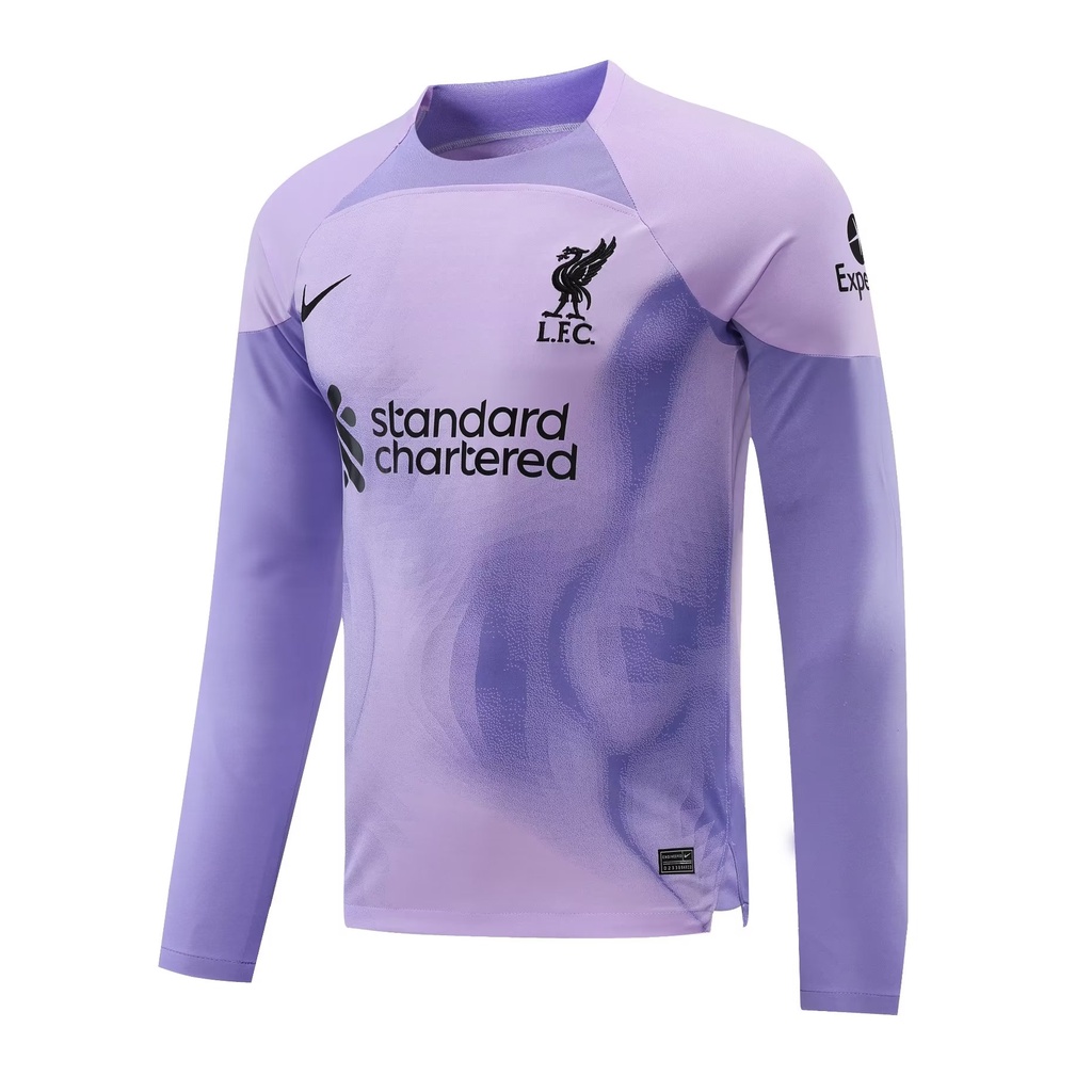 Set Áo Quần Màu Tím Tay Dài Liverpool 22-23 Size s-2xl