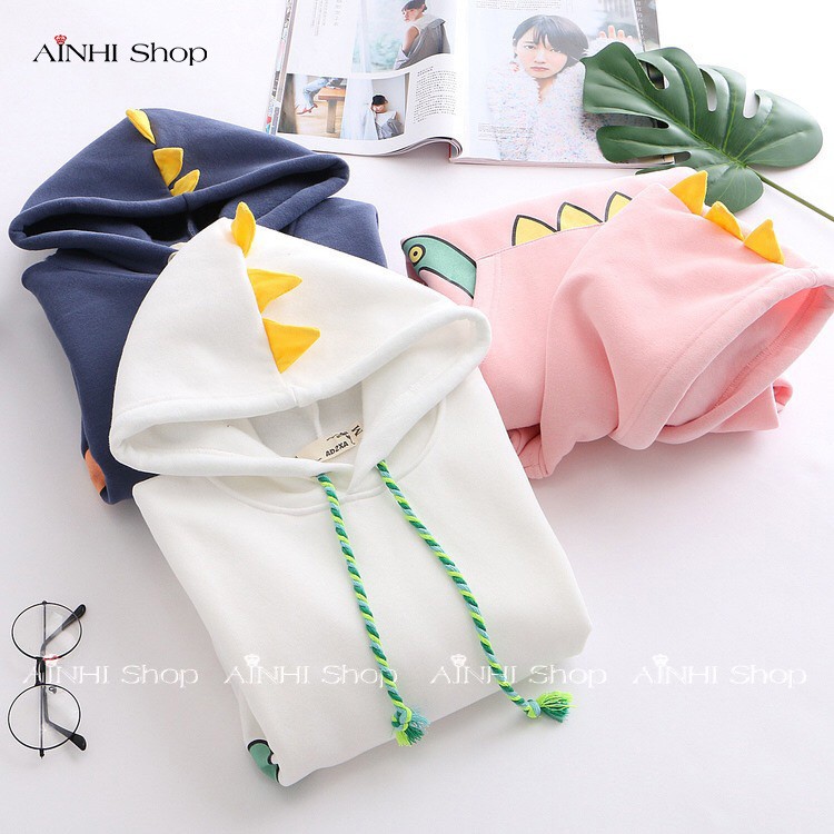 Áo Hoodie ❤️FREESHIP❤️ Unisex Nam Nữ Kiểu Dáng Sweater, Chất Nỉ Bông Cao Cấp Có Nón Chui Đầu Hình Khủng Long Xanh | BigBuy360 - bigbuy360.vn