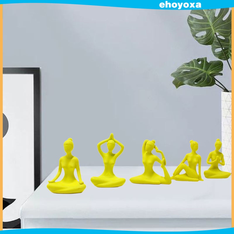 Set 5 bức tượng hình cô gái tập yoga dùng để trang trí nhà