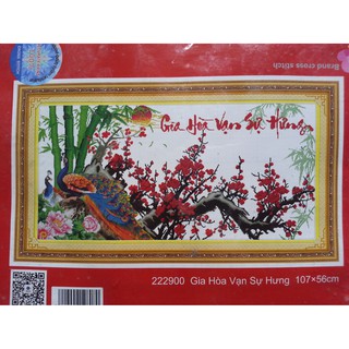 Tranh thêu chữ thập gia hòa vạn sự hưng 222900