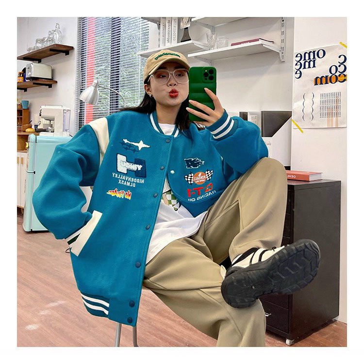 Áo Khoác Bomber Nữ Chất Nỉ Mềm Mịn Phong Cách Bóng CHàu In Hình Cá Tính Form Rộng Mặc Siêu Đẹp NEW UNISEX