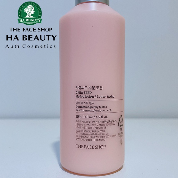 Sữa dưỡng ẩm sáng mịn da trắng da phục hồi da hư tổn The Face Shop Chia Seed Advanced Hydro Lotion 145ml