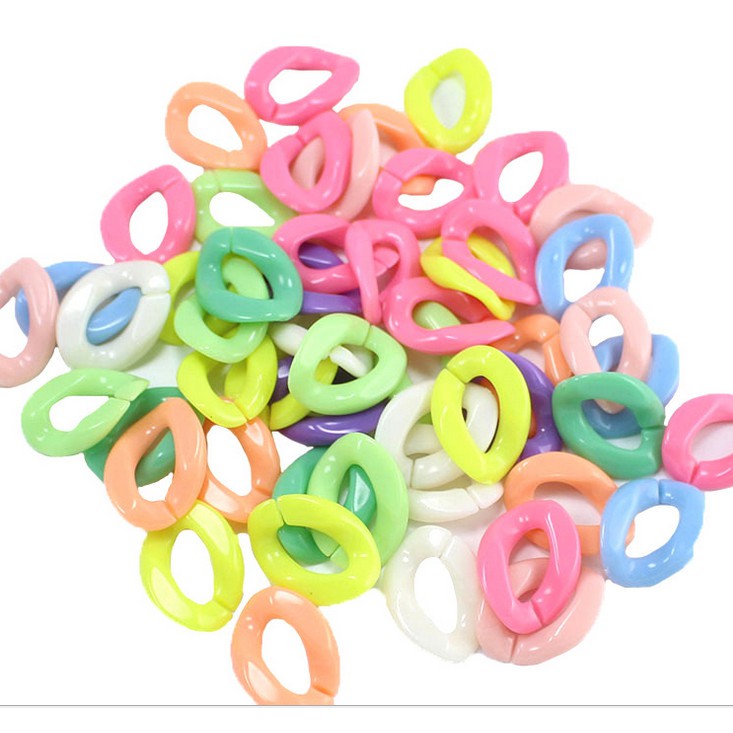 Set 30 mắt xích xoắn 23mm*17mm nhiều màu sắc làm trang sức thủ công thời trang