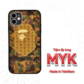 Ốp lưng MCM BATHING APE rằn ri cho Iphone 5 6 7 8 Plus 11 12 Pro Max X Xr BAPPOD00040