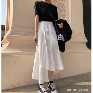 【Nước hoa miễn phí】Chân Váy Voan Lưng Cao Xếp Tầng Xinh Xắn Dành Cho Nữ