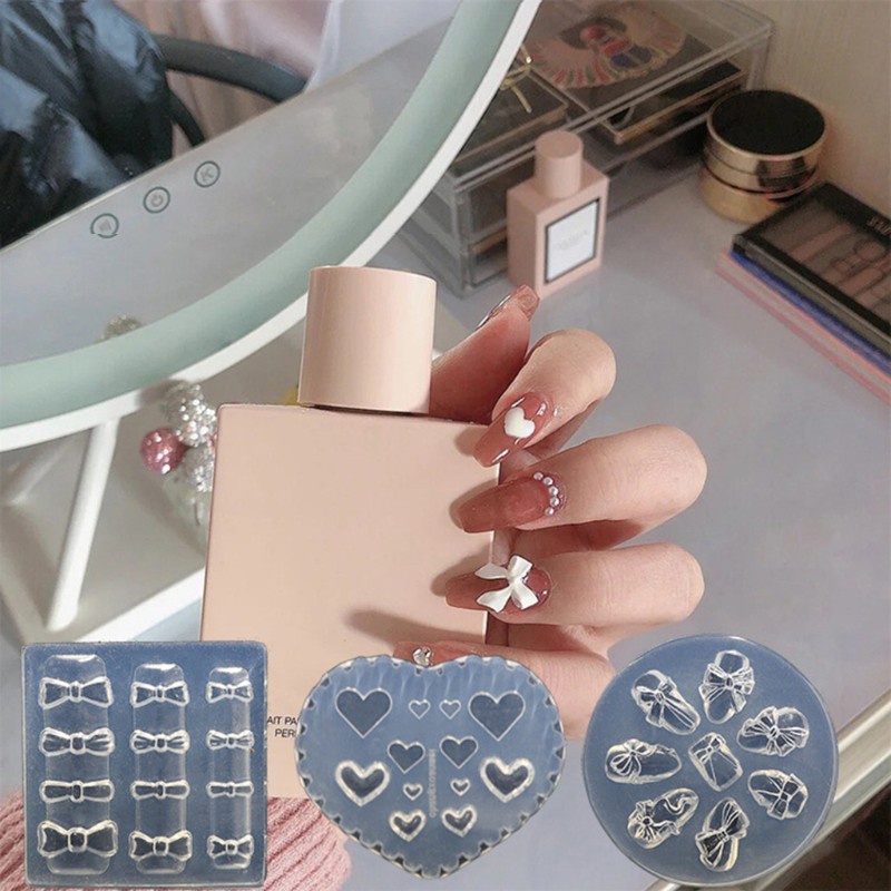 Khuôn silicone làm phụ kiện trang trí móng tay trang sức epoxy resin pha lê DIY thủ công tiện lợi