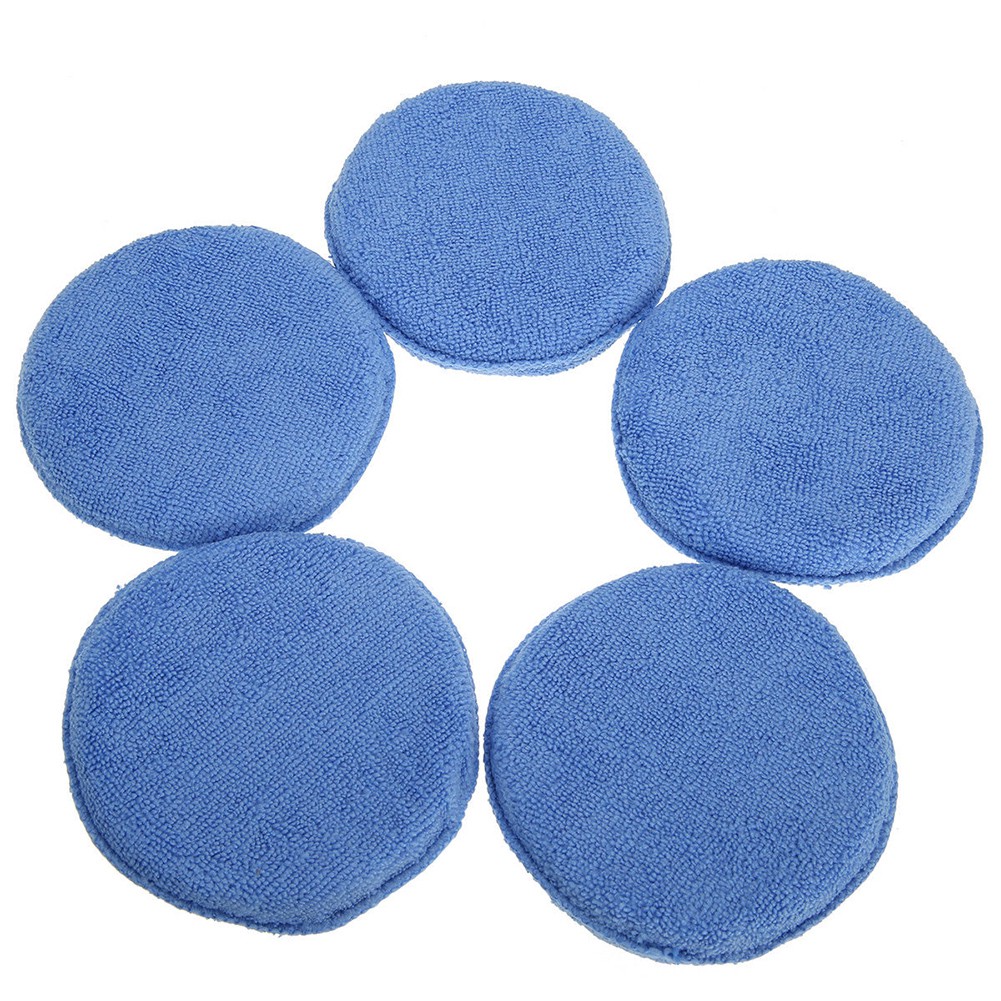 Bộ 5 Miếng Mút Tròn Bằng Sợi Microfiber Siêu Mềm Dùng Đánh Bóng Xe Hơi