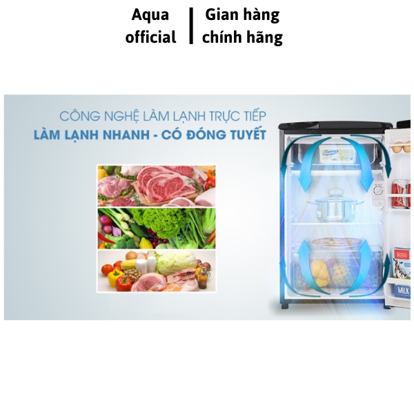 Tủ lạnh mini có ngăn đá giá rẻ Aqua 90 lít AQR-D99FA Mới  bảo hành 2 năm