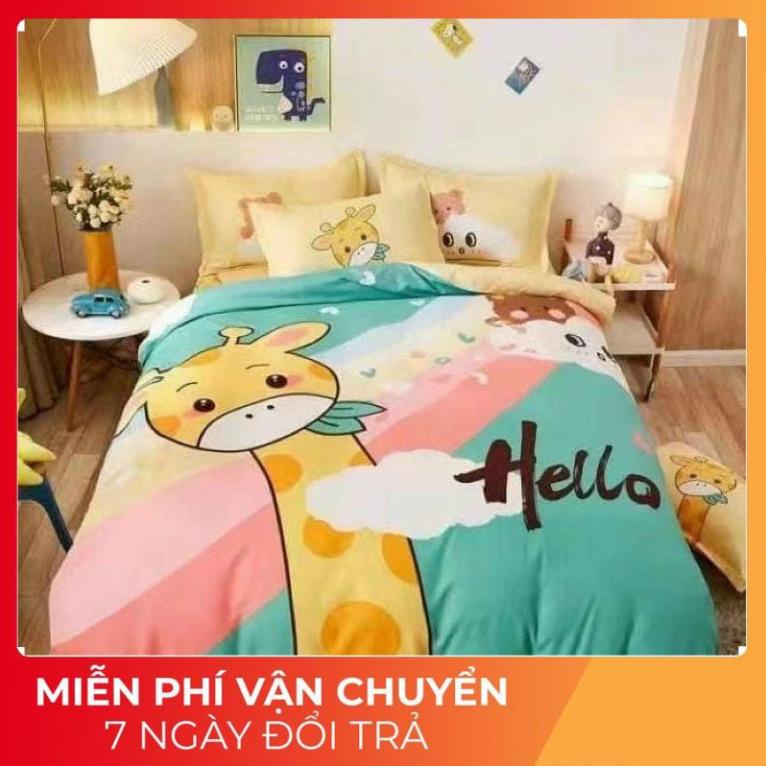 💖FREESHIP💖 Bộ 4 Món Vỏ Chăn, Ga, Gối Coton Tina Cao Cấp Mẫu Mới Siêu Đáng Yêu