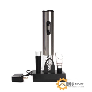 Bộ dụng cụ mở rượu vang tự động ⚡️𝐅𝐑𝐄𝐄 𝐒𝐇𝐈𝐏⚡️Sử dụng pin sạc - Kèm dao cắt,  Phễu rót, Nút chai, Đồ khui