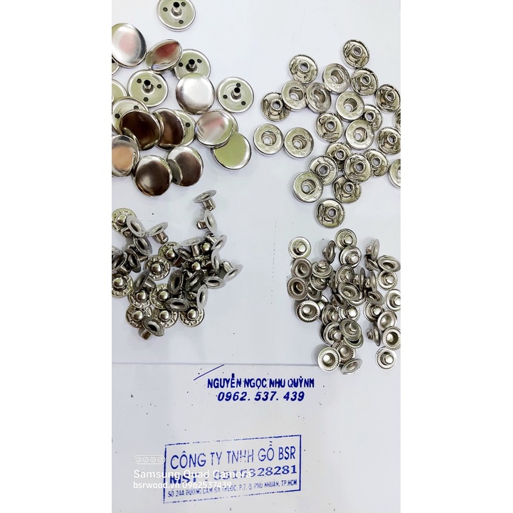 Nút bấm 4 thành phần  Cúc bấm áo khoác Loại 17mm Bằng thau không gỉ Màu bạc, vàng, đồng, đen Phụ liệu may mặc
