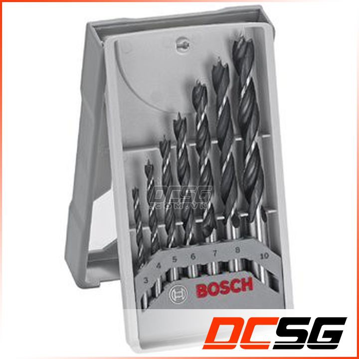 Bộ mũi khoan gỗ 3.0-10mm chuôi tròn Bosch 2 607 017 034 (7 chi tiết/bộ)