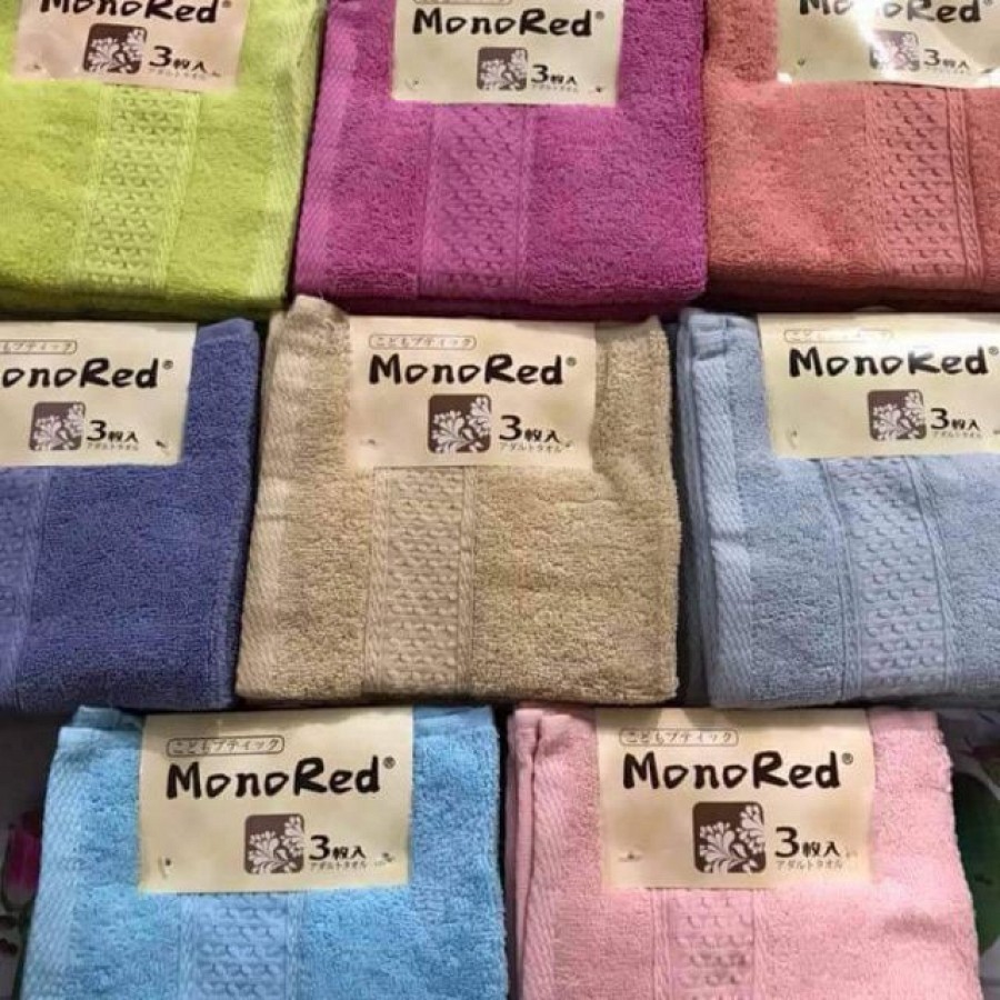 Set 3 khăn rửa mặt Mono Red