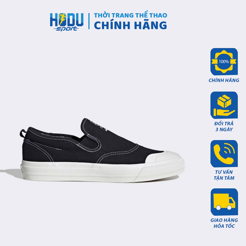 Giày thể thao Adidas chính hãng Nizza RF Slipon EF1411 - Giày slip on màu đen - HODU Sport