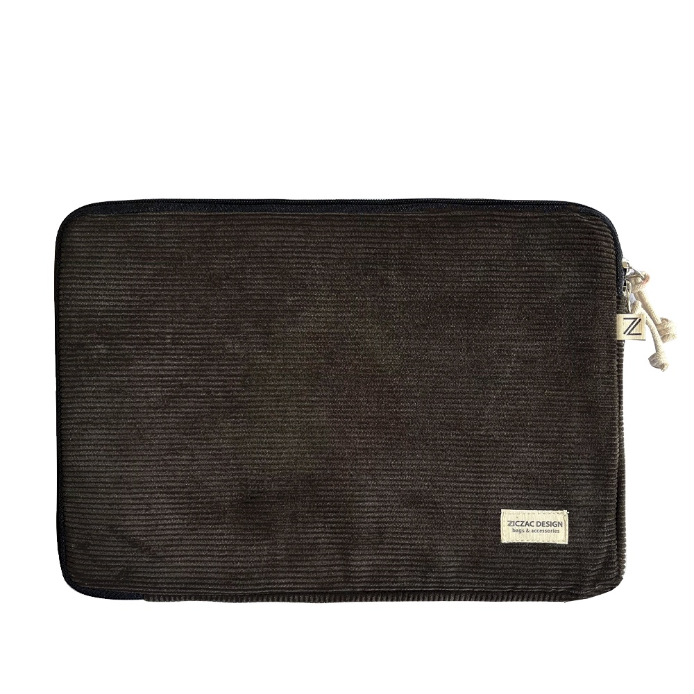 Túi chống sốc laptop vải nhung màu đen | Ziczac Design