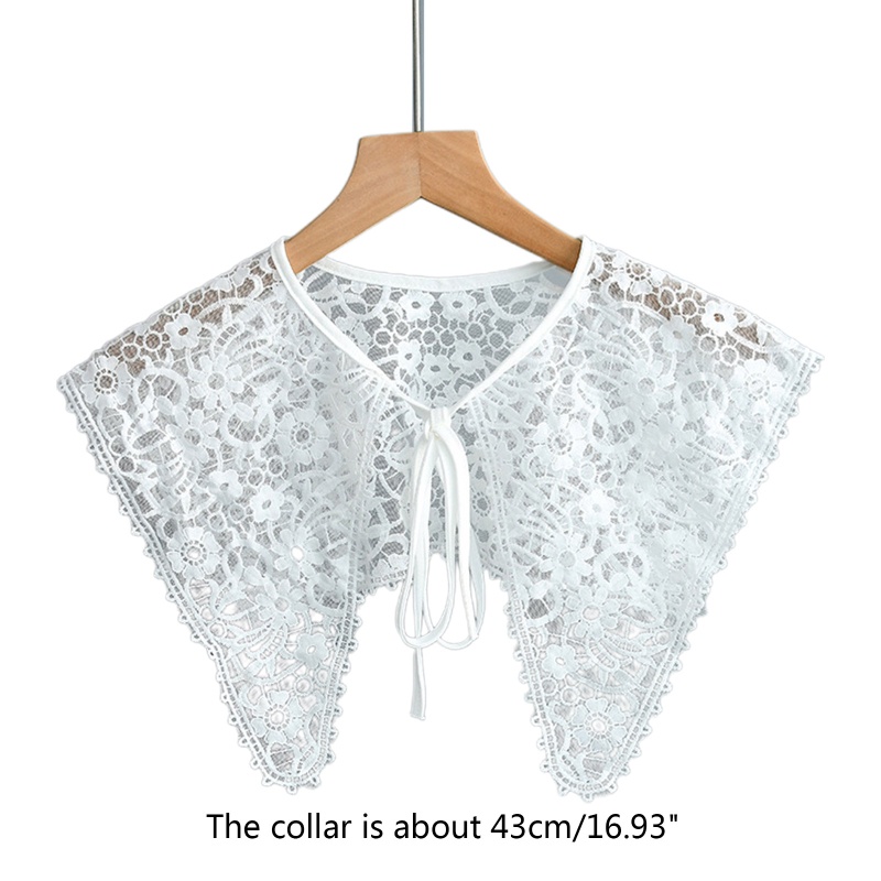 Mũ Trùm Đầu Kiêm Khăn Choàng Cổ Giả Lưới Thêu Hoa Cho Nữ