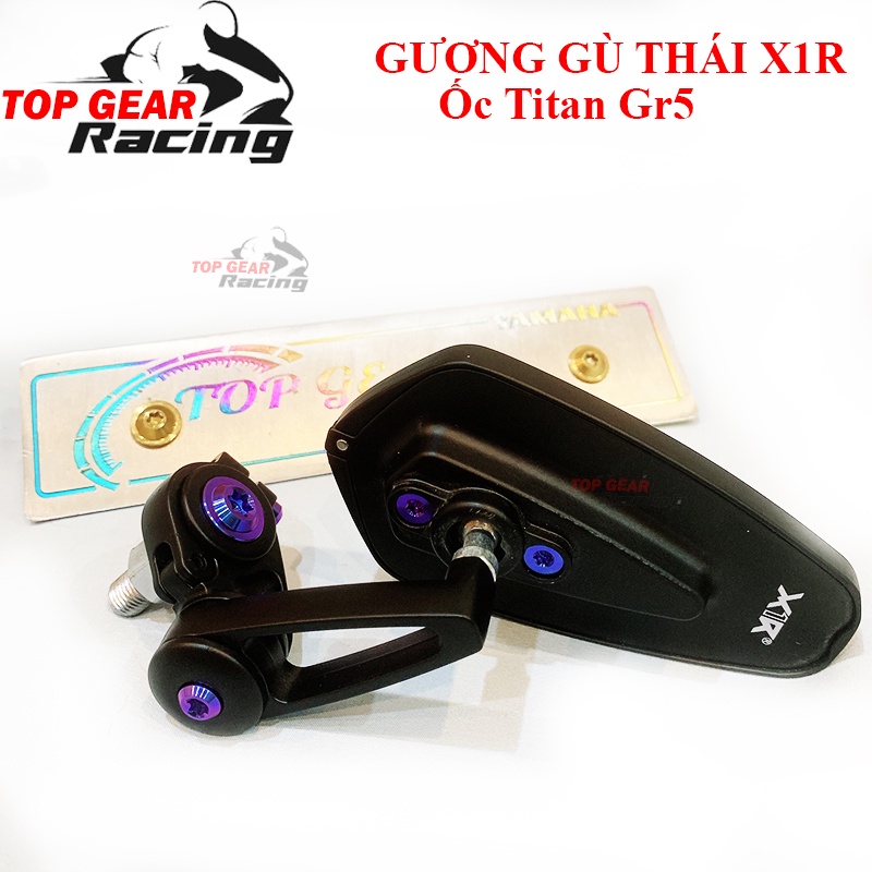 Gương Gù Ốc Titan Full Kính Trắng Xanh Lắp Chân Gương