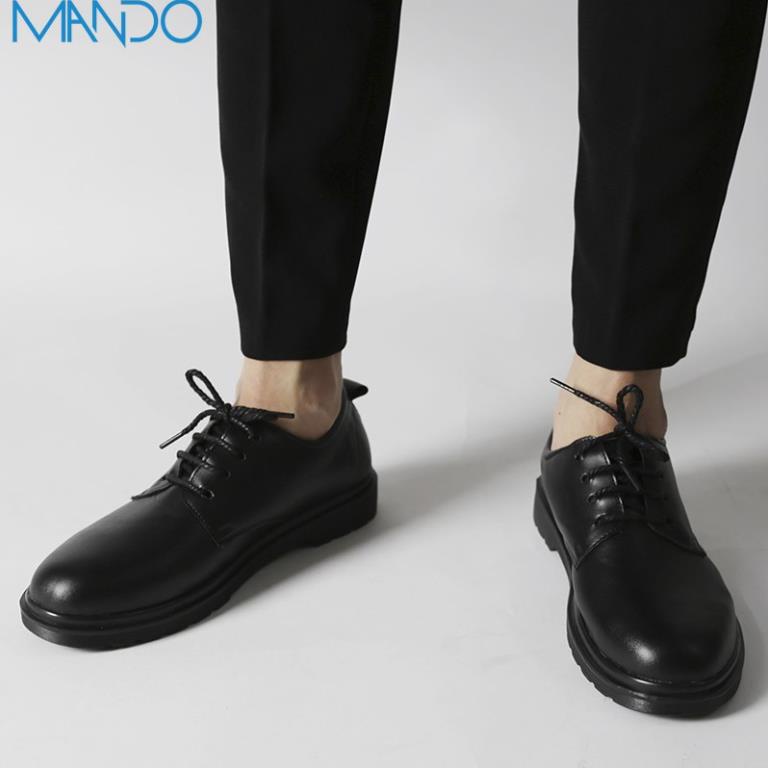 Giày Da Lì Nam Cao Cấp MANDO Buộc Dây Cổ Thấp Đế Cao Chất Da PU Kiểu Dáng Công Sở Basic Thời Trang Hàn Quốc GDB26 ;