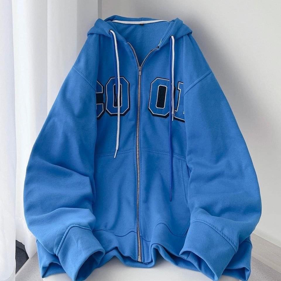 Áo Khoác Nỉ Ngoại Xanh Cool PEONYB Unisex  Hoodie zip form rộng tay bồng kiểu dáng nổi bật cá tính hàn quốc