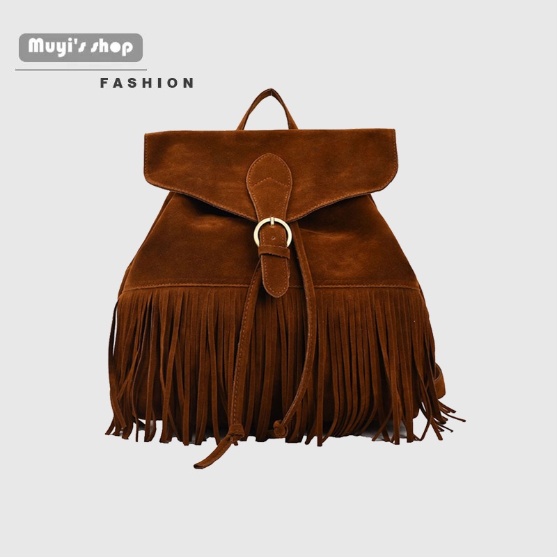 Túi Đeo Vai Hình Vuông Cỡ Nhỏ Thiết Kế Tua Rua Phong Cách Cổ Điển Thời Trang Mới