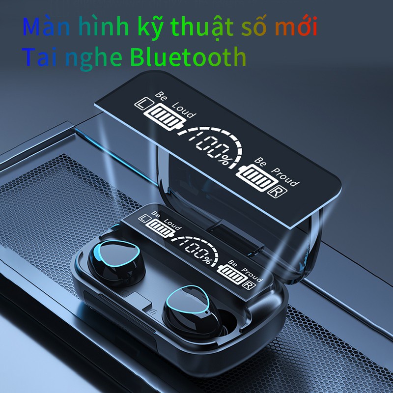 Tai nghe bluetooth M10 Pin Trâu 3500maH âm thanh  trung thực, đèn Led đẹp mắt, hộp sạc có màn hình #7
