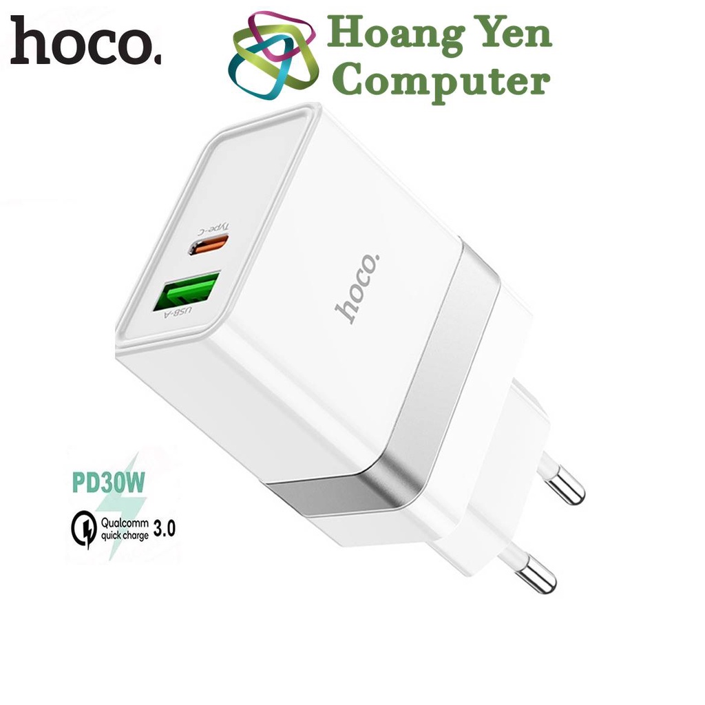 Cốc Sạc Nhanh PD 30W Hoco N21 2 Cổng Sạc (Cổng USB + Cổng Type C) - BH 6 Tháng Chính Hãng - Hoàng Yến Computer