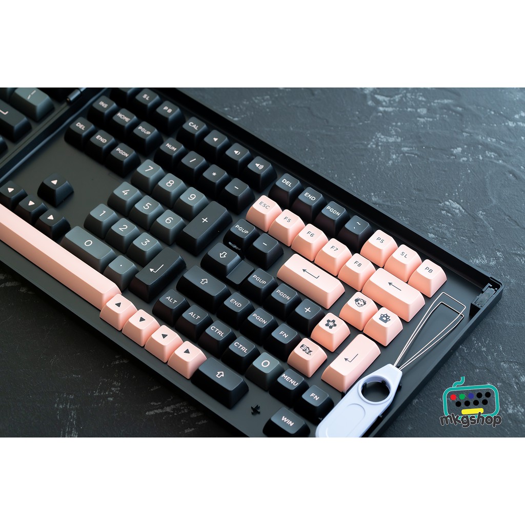 Nút bàn phím keycap AKKO Black Pink PBT doubleshot