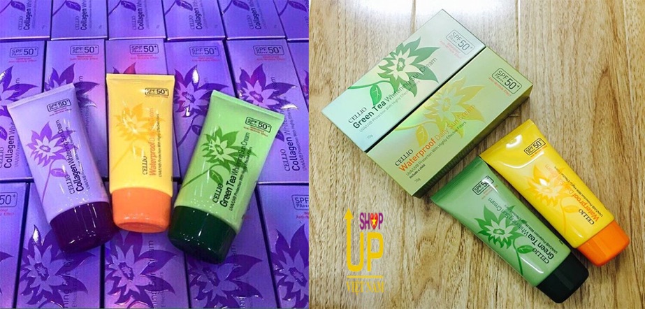 Kem chống nắng Cellio Green Tea Whitening Sun Cream