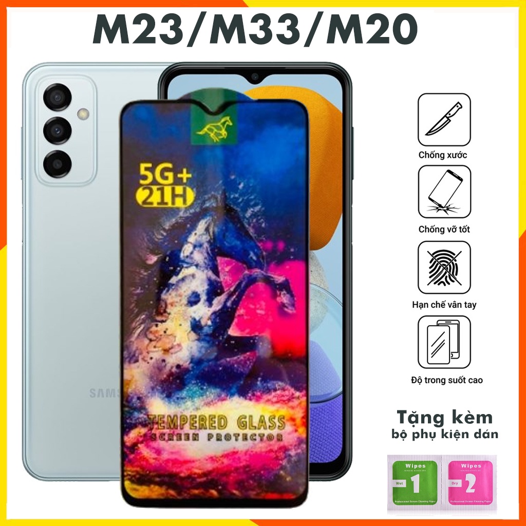 Kính cường lực Samsum Galaxy M23 M33 M20 full màn OG cao cấp chống trầy xước rơi vỡ tặng kèm khăn lau màn hình [OG]