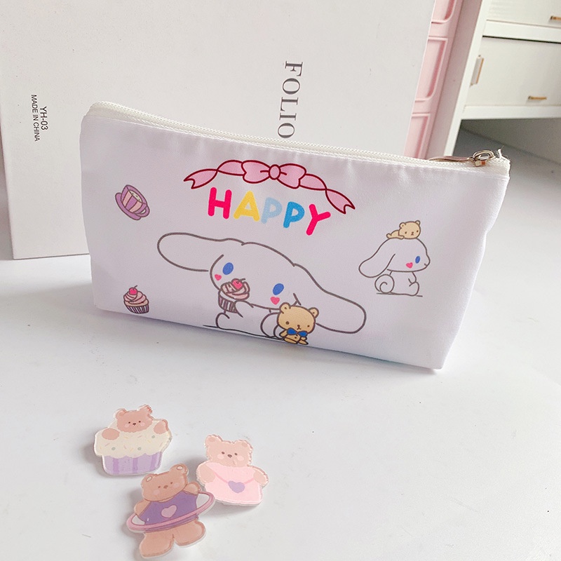 Túi Đựng Bút Đa Năng Sức Chứa Lớn Bằng Vải canvas Họa Tiết Hoạt Hình Xinh Xắn