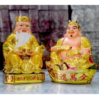 bộ tượng 2 ông thần tài thổ địa xi vàng loại đẹp