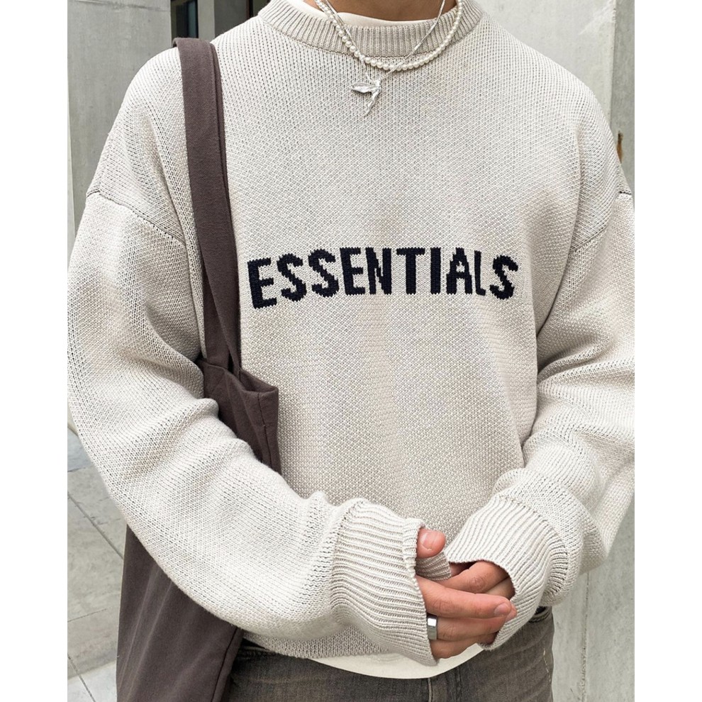 ⚡️[BEST QUALITY] - Áo len Fear of God Essentials x SSENSE Knit Sweater Buttercream, Áo len FOG ESSENTIALS