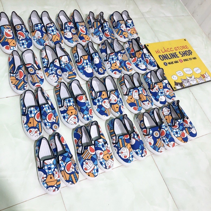 Giày slipon doraemon, doremon, kitty