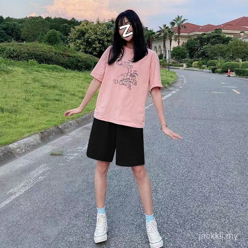 Đen Quần ngắn ống rộng Lưng Cao Phong Cách Hàn Quốc Thời Trang Mùa Hè Dành Cho Trẻ 2021 | BigBuy360 - bigbuy360.vn