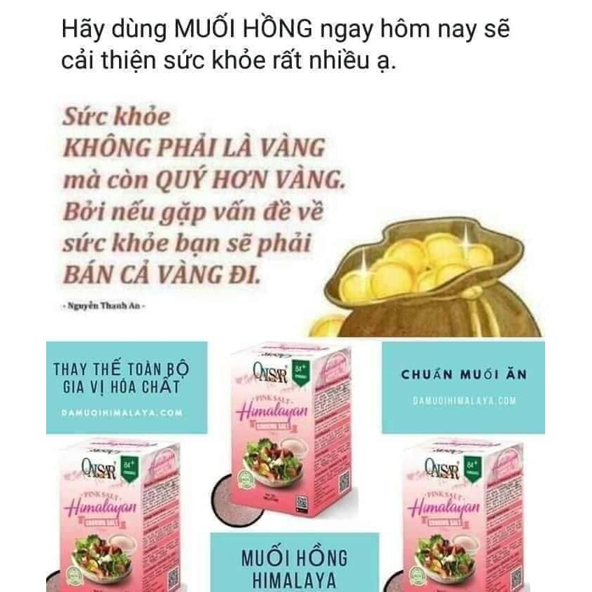 Muối Hồng Hymalaya Qaisar❤️FREE SHIP❤️Chữa đau răng, viêm họng, chống lão hóa, bảo vệ làn da