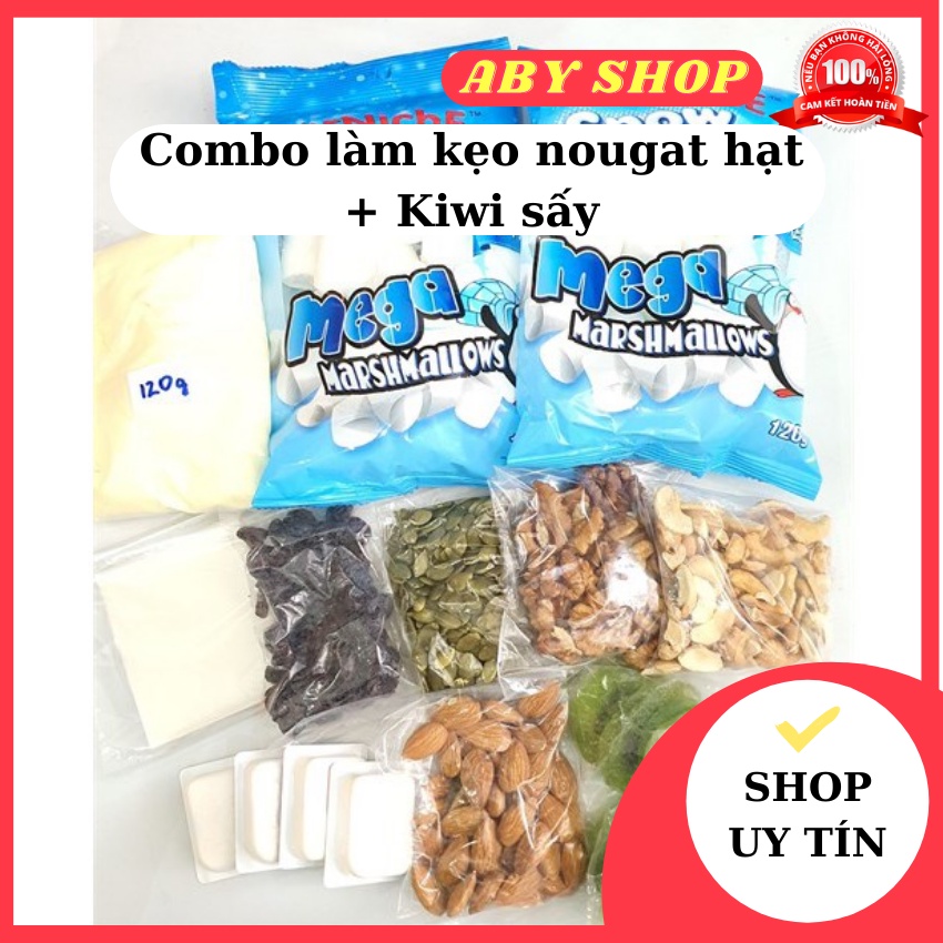 Combo làm kẹo nougat hạt + Kiwi sấy ⚡ GIÁ TỐT NHẤT ⚡ làm kẹo nougat hạt + Kiwi sấy siêu ngon