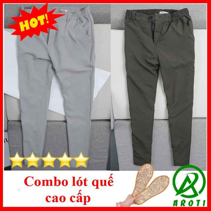 Quần Đũi Nam AROTI Ống Rộng Đứng Chất Đũi Dày Đẹp Cao Cấp, Siêu Mát, Co Giãn Tốt Dáng Suông Dài Công Sở Đủ Size D0035+LQ