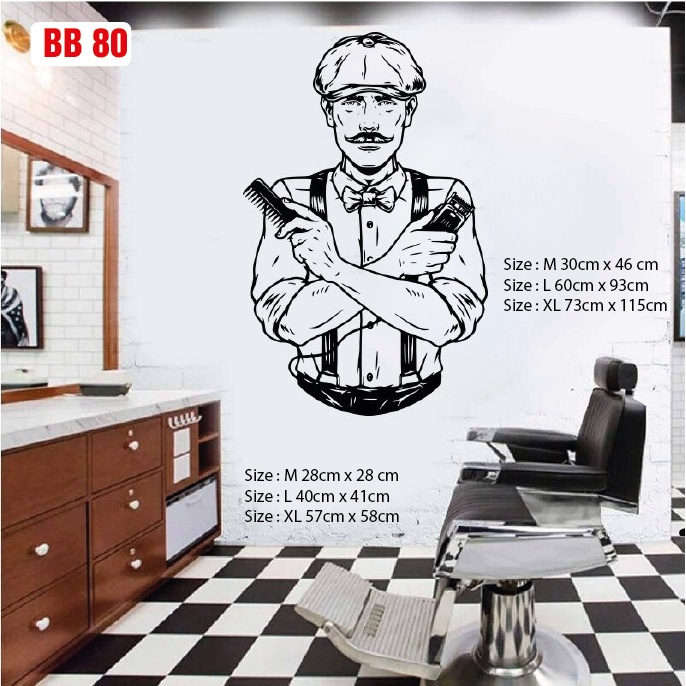 Decal dán làm đẹp cửa tiệm Barber và Salon, thu hút khách hàng, tạo điểm nhấn cho không gian tiệm, tăng doanh thu P6