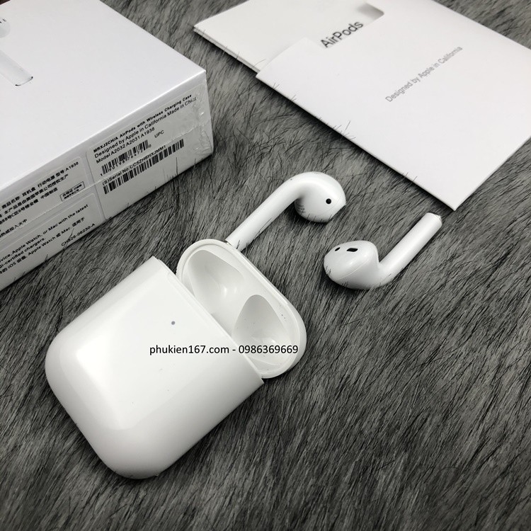 [Hổ Vằn 1562m] Tai nghe Airpods 2 TWS - Check imei - Định vị đổi tên - Pin 5 giờ - Sạc không dây - Cảm biến hồng ngoại