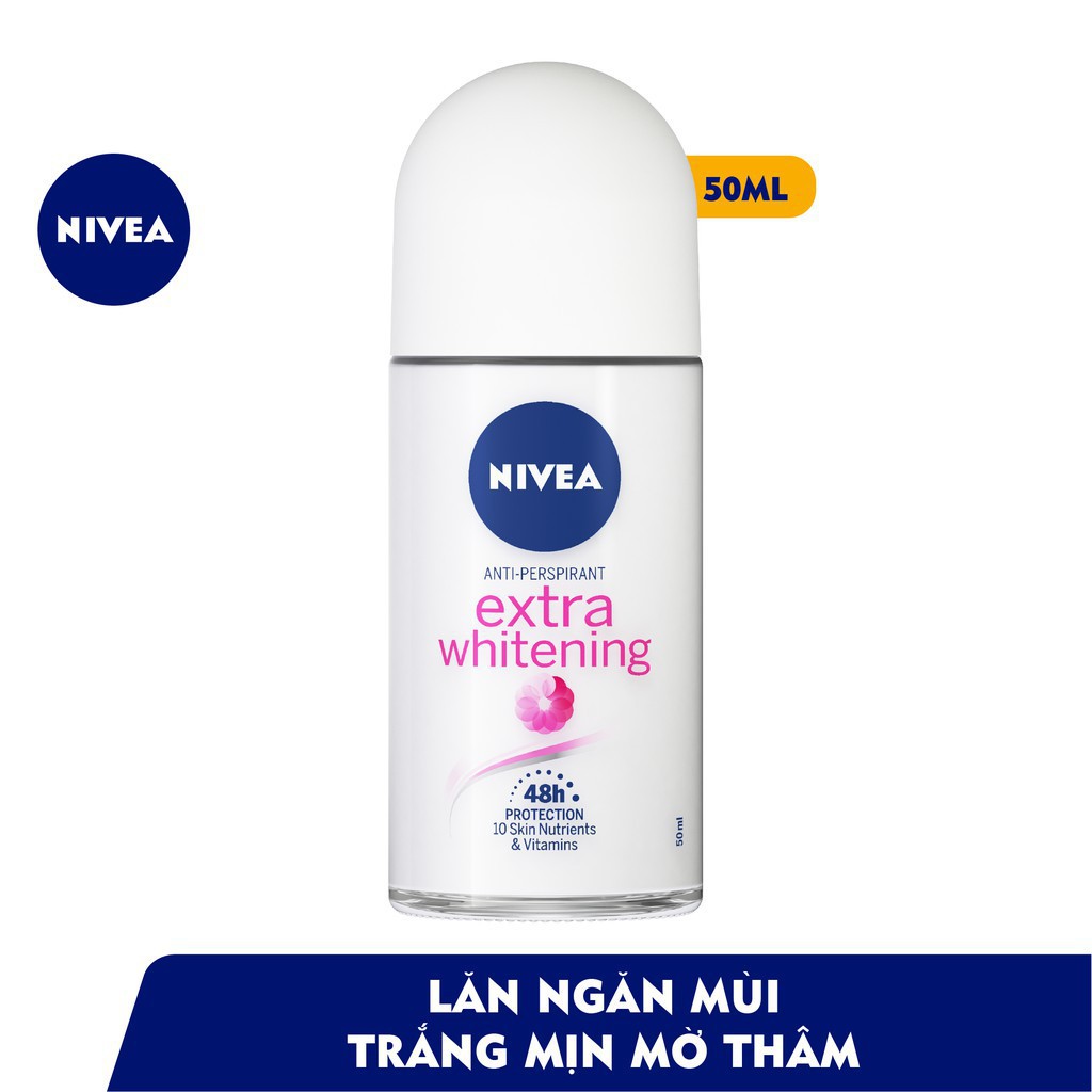 Lăn ngăn mùi NIVEA Extra Whitening trắng mịn mờ vết thâm  - 83747