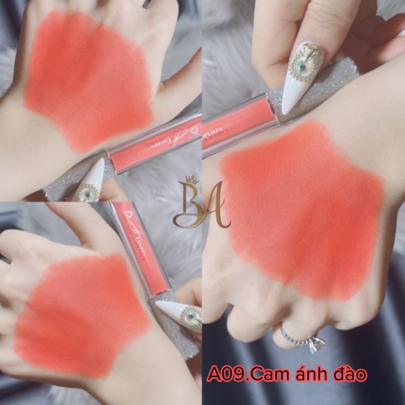 Son Kem lì BA luxury màu Cam Ánh Đào siêu hót mẫu mới nhất siêu lì mịn môi