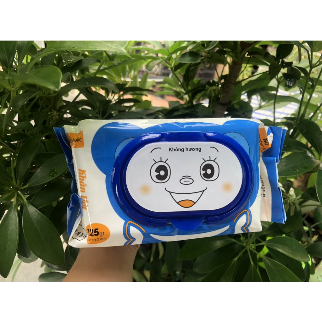 Combo 4 Khăn Ướt Cao Cấp Baby wipes Không Mùi 125 tờ