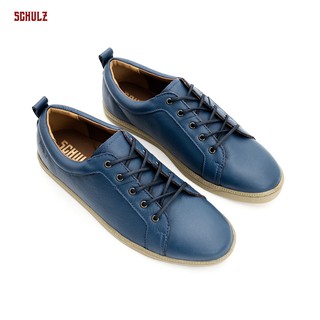 Giày sneaker da bò buộc dây đế cao su schulz s1-iv18navy màu navy