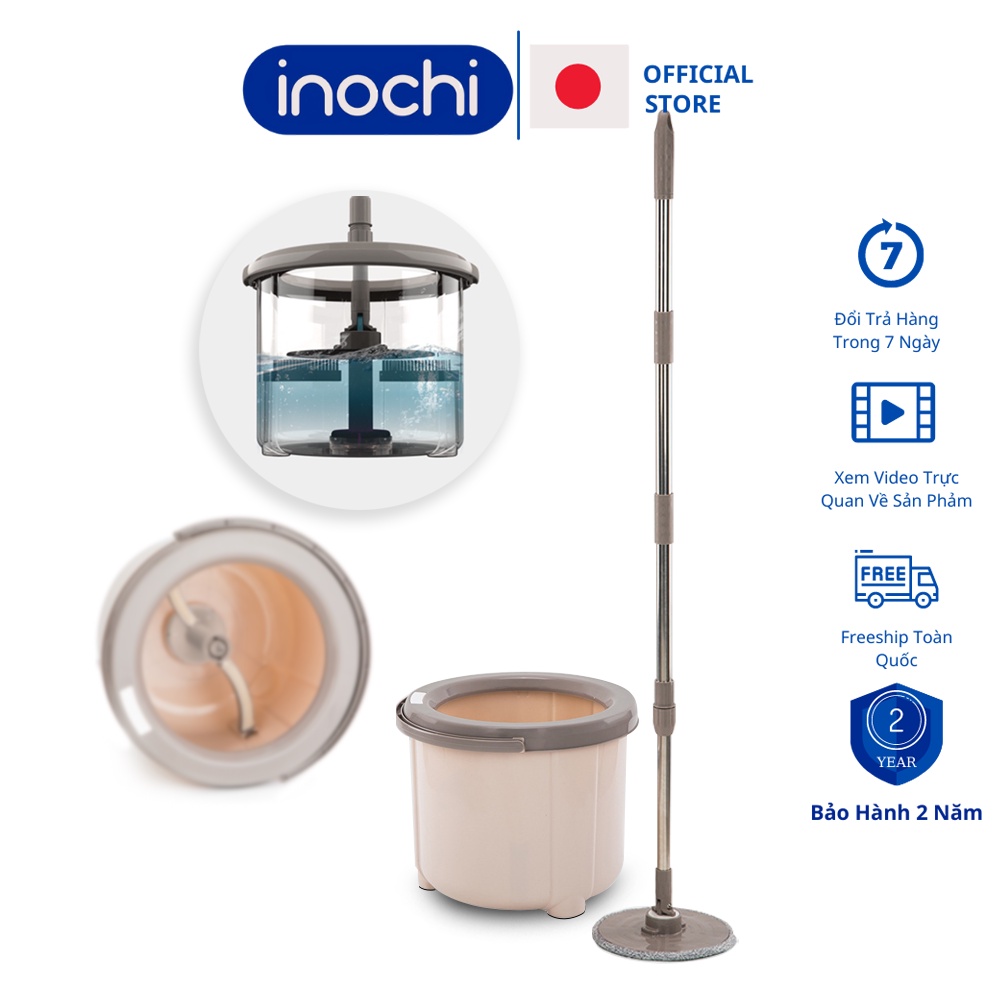 [Mã LIFEMALL2505 giảm 10% đơn 250K] Cây lau nhà 360 độ inochi chổi lau nhà xoay tròn SM-31