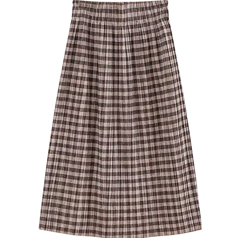 Chân váy midi kẻ caro