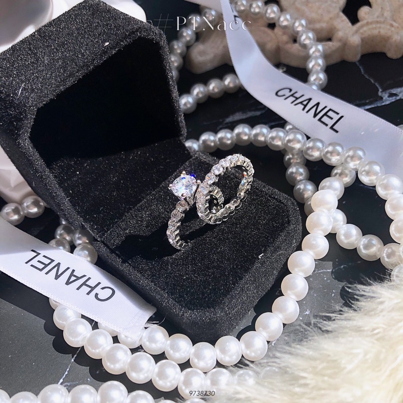 Bộ nhẫn 2 chiếc đính full đá, set 2 nhẫn đơn giản cao cấp sang trọng .PTNACC.